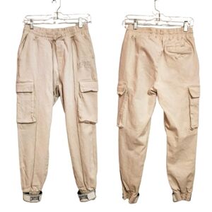 The Couture Club Beige Cargo Jogger Pants Medium